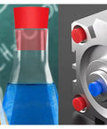 Super Tough High Temp Silicone Rubber Tapered Plugs Kit With Conical Hole Stoppers For Sealing, Cracking Resistant And Heat Proof Stopper Solution That Fits Like A Charm, red and blue tapered silicone plugs in metal opening