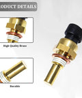 Road Ready Direct Fit Engine Coolant Temperature Sensor Replacement For 19236568 Heavy Duty Water Temp Sender shown from multiple angles.