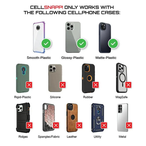 Image showing cell phone cases compatible with the Universal Dual Phone Carrier With Strong Magnetic Mounts For Smart Device Storage.