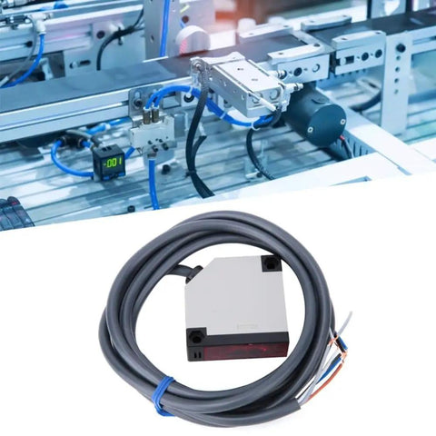 Photoelectric Sensor With Diffuse Reflection 50-300mm Adjustable Range IP65 Rugged ABS Housing used in factory conveyor system