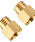 Brass Pipe Fittings One Half Inch Male To One Half Inch Female NPT Adapters Pack Of Two Durable Solid Brass Extension Connectors