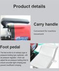Get This Pro Hydraulic Crimper And Pneumatic Electric Terminal Crimping Machine With Interchangeable Dies For Connector Lug Ferrules As A Sweet Professional Tool Kit Featuring High Efficiency Brushless Motor Smooth Operation And Long Lasting. product details with carry handle and foot pedal
