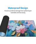 Large Extended Gaming Mouse Pad With Non Slip Rubber Base And Stitched Edges 31.5 X 11.8 Inch Desk Pad For Keyboard And Mouse Floral Oil Flower Pattern Ultra Smooth Glide Office And Gaming Setup.