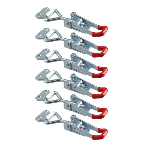 Six Pack Adjustable Steel Draw Latches For Cabinet Doors Toolbox And Trailers Heavy Duty Hasp Lock Clip With Flexible Mounting Distance