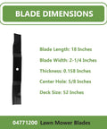 Heavy Duty 52 Inch Lawn Mower Blades Replacement Replaces OEM 04771200 And Fits Gravely ZT X ZT XL Series As Well As Ariens IKON X XL
