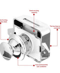 Close-up of Push Button Cabinet Door Latch Locks 5 Pack For Zinc Alloy And ABS Material In Silver Finish with annotations