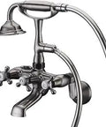 Clawfoot Tub Faucet With Hand Shower In Brushed Nickel Water Sense Certified Eco Friendly Bathtub Fixture With 1.8 GPM Flow