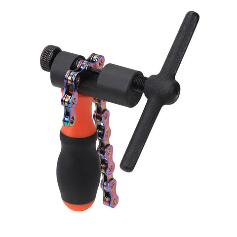 Bike Chain Breaker Tool Universal For 1 3 5 6 7 8 9 10 11 12 Speed Chains With Spare Replaceable Pin shown with chain