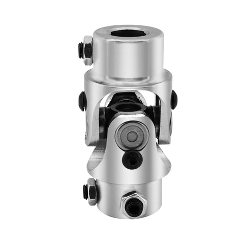 Seventeen Millimeter Double D To Three Quarter Inch Double D Steering U Joint Chrome Shaft Universal Coupling Direct Fit Three And A Quarter Inch Overall Length One And Five Eighths Inch Outer Diameter Maximum Thirty Five Degree Working Angle