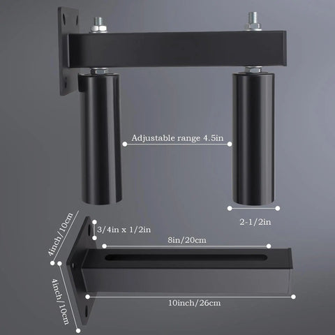 Slide Gate Guide Roller With UHMW Nylon Guide Wheel And Built Tough Iron Bracket, Adjustable Gate Pulley To Prevent Gate From Falling, Two And A Half Inch Diameter Wheel, Six Inch Length, Four By Four Inch Mounting Bracket