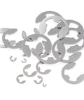 Stainless Steel External Retaining Ring E Clip Assortment Kit, 14 Sizes, 350 Pieces, Metric Circlips Set, loose clips view