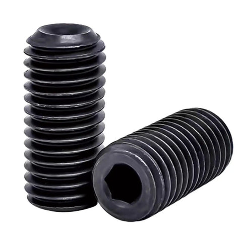 12 24 X 5 8 Inch Socket Set Screws With Cup Point And Coarse Threads Made From Solid Alloy Steel Coated In Sleek Black Oxide.