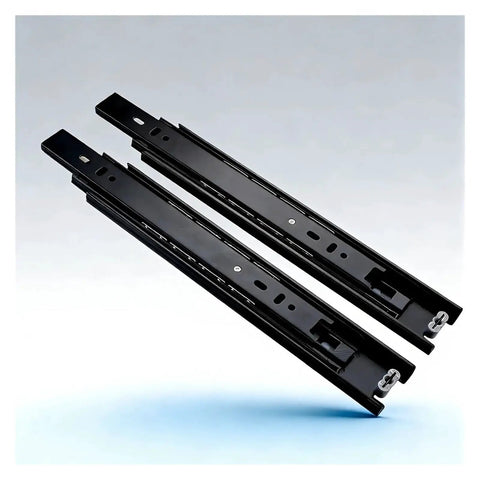 Side Mount Ball Bearing Drawer Slides 1 Pair Beefy Heavy Duty Full Extension Black Rails 8 To 22 Inch Adjustable