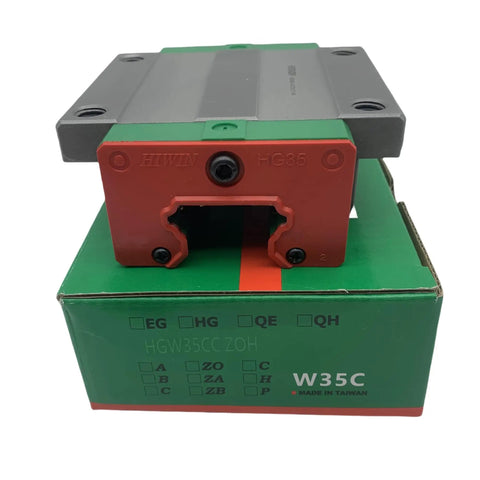 HGW35 Linear Guide System With Self Aligning 45 Degree Groove Carriage GK Block Sliding Rail Bearings For CNC Machines 3D Printers Built Tough Automation Industry And Semiconductor Projects., HG35 block on box