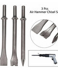 Pro Grade Air Hammer Long Bit Set For Chipping And Punching Pneumatic Tool Compatible With Most Hammers Metalworking And Automotive Applications Lightweight And Durable Bits For Flat And Shovel Head Jobs