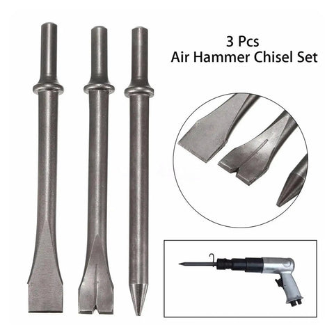 Pro Grade Air Hammer Long Bit Set For Chipping And Punching Pneumatic Tool Compatible With Most Hammers Metalworking And Automotive Applications Lightweight And Durable Bits For Flat And Shovel Head Jobs