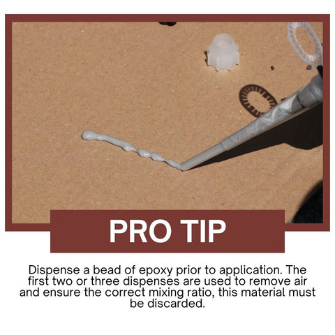 Fast-Setting Anchoring Epoxy For Concrete Rebar Steel Masonry Bolts And More being dispensed onto a surface with cap nearby.