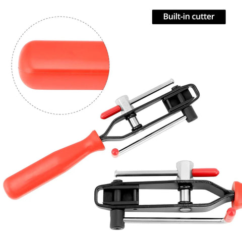 Auto Joint Banding Boot Axle Clamp Pliers Kit With 20 Stainless Steel CV Boot Clamps For Cars And ATVs Beefy Heavy Duty Clamp Tool Set Includes 10 Small And 10 Large Clamps, built-in cutter