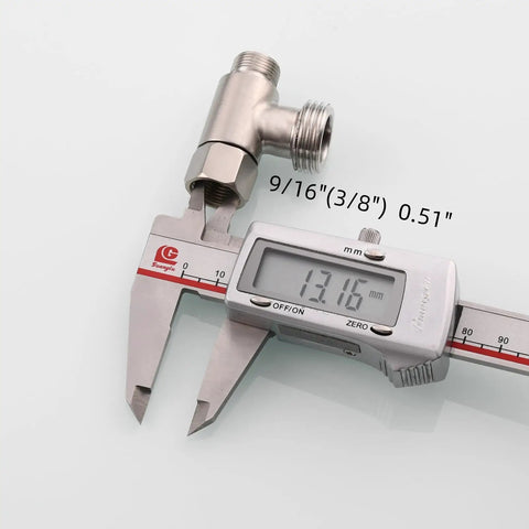 Three Eighths Inch And One Half Inch Stainless Steel Tee Connector With Fittings Nickel Brushed Finish Easy Install Toilet Valve Adapter For Water Line And Flexible Hose Durable Plumbing Tee For Home Renovations