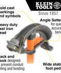 Iron Conduit Bender Full Assembly For Three Quarter Inch EMT And One Half Inch Rigid With Wide Foot Pedal Angle Setter Technology