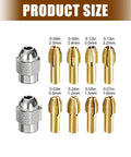 Image of Replacement Collets And Nut Set For Rotary Tools Eight Copper Slotted Collets And Two Silver Collets labeled by size