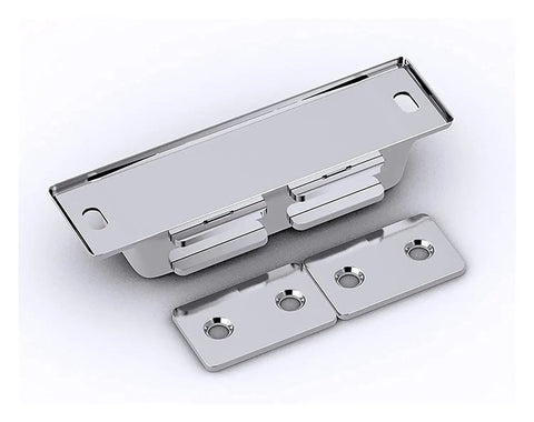 Push To Open Magnetic Cabinet Catches Two Pack Stainless Steel Heavy Duty Drawer Latches for Cabinets and Doors Silver Finish