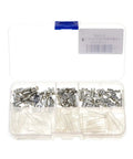 Must Have 120pcs Female Spade Terminals Kit With 2.8mm 4.8mm And 6.3mm Sizes Plus Clear Insulation Sheaths For Easy Wire Butt Splices And Connectors That Make Your Electrical Jobs Super Simple And Totally Rad. clear plastic box with assorted metal female spade terminals and insulation sleeves