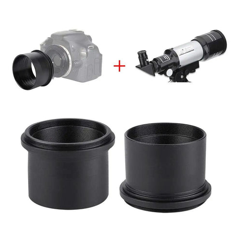 Two Inch To M48 0.75 Telescope Eyepiece Adapter Ring For Astronomical Photography Use; shown with camera and telescope setup