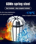 ER8-4 Spring Pro-Grade Collet Set showcasing heat and cryogenic treatment effects on 65Mn spring steel.