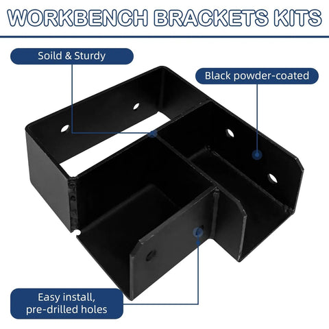 Heavy Duty Workbench Corner Brackets Kit For 2x4 Wood 3 Way Right Angle Brackets Actual 1.5x3.5 Inches Fit Includes Screws