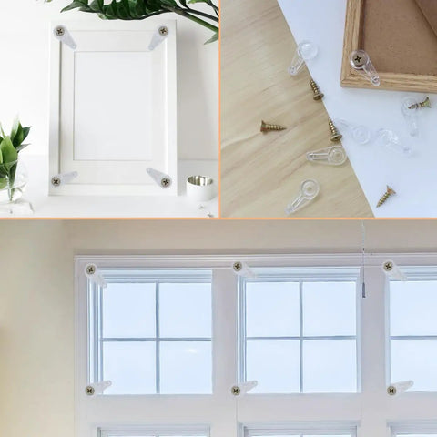 Heavy Duty Cabinet Door Glass Retainer Clips With Screws Top Shelf Replacement Hardware For Window Mounting on glass frames.