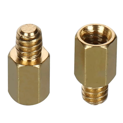 Tough 6-32 Solid Brass Motherboard Standoffs Built For Atx Computer Cases Rig Ready Secure Mounting 20 Pack, detailed view of standoffs.
