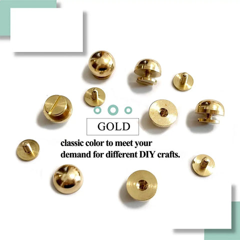 Top Shelf Solid Brass Bottom Guards For Handbags And Totes Round Screwback Feet 8 Pack Wide Profile Purse Spikes Built Tough Kickstands For Leathercraft And Diy Crafts That Stay Sharp, gold brass screws for DIY crafts.