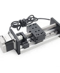 HBX1605 300mm Linear Motion Guide Actuator with Double Linear Rail Slide 1605 Ballscrew and Nema23 Stepper Motor, side view