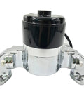 Small Block Chevy Electric Water Pump Delivers Killer 35 Gpm High Volume Flow With Rock Solid Chrome Aluminum Housing, front view.