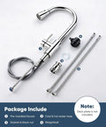 OWOFAN Chrome Kitchen Faucet with Pull Down Sprayer, 3-Mode Single Handle Sink Faucet for 1-Hole or 3-Hole Installation, SUS 304 Stainless Steel parts included.