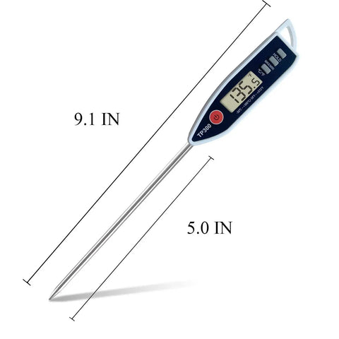 Digital Meat Thermometer Instant Read With Hold Function And Celsius Fahrenheit Switch, 9.1 inch with 5 inch probe