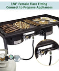 Three Foot Propane Hose Regulator With Gauge For Weber Charbroil Nexgrill Cuisinart Grills Patio Heaters And Fire Pits Low Pressure