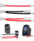 5 Pin Rocker Switch Jumper Wires Set For Automotive And ATV Console Wiring With Tin Plated Copper Terminals And 14 AWG Copper Wire No Hassle Install For Polaris Ranger RZR Boats RVs Trucks Dash Switch Not Included with red and black wires and connectors.
