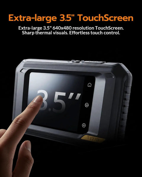 Dual-Lens WiFi Heat Cam With AI Upscale To 640x480 UIRA-IR 2MP Visual Sensor Five Modes 3.5-inch touchscreen