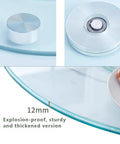 Heavy Duty Tempered Glass Lazy Susan Turntable 32 Inch Round Rotating Tray showing sturdy base and thickened glass edge for durability.