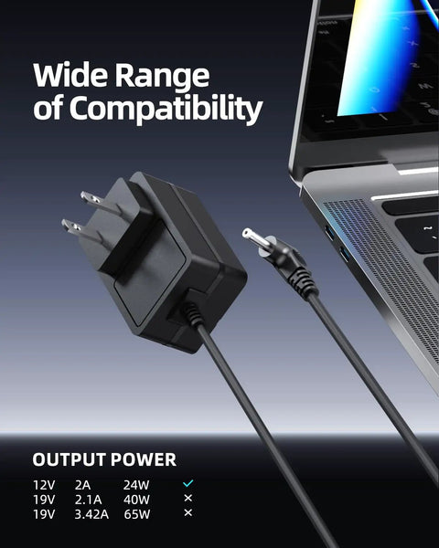Built Tough As Nails Yet Rock Solid 12V 2A Laptop Power Adapter Wall Charger showing compatibility with Gateway models.