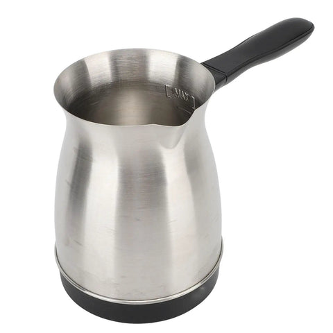 Portable Electric Turkish Coffee Pot 600ML Stainless Steel Kettle For Home Use, Multi Purpose Coffee Maker, front view.