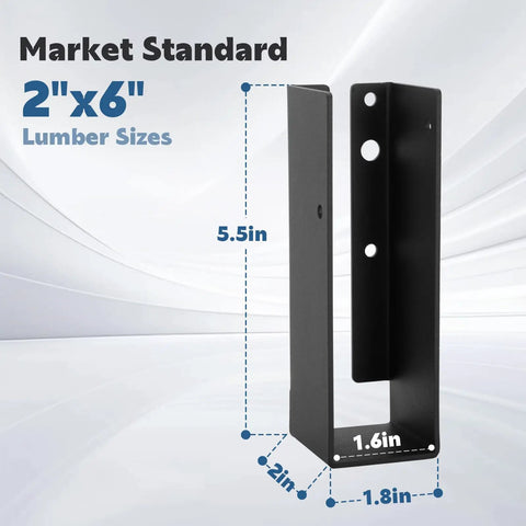 Concealed 2x6 Joist Hangers Heavy Duty Steel Brackets Black Powder Coated For Beams Swings Floor Decks And Ceiling Trusses Tough As Nails For Outdoor And Indoor Timber Frame Projects