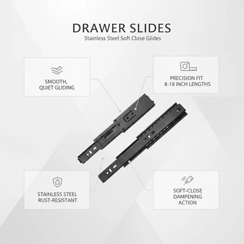 Stainless Steel Soft Close Drawer Slides For Kitchen Cabinets And Wardrobes Built To Last Full Extension Quiet Heavy Duty Glides