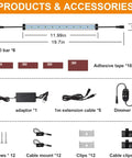 Components of Under Cabinet Lighting Kit Six Pack 12 Inch LED Plug In Lights 5000K Daylight 3600LM Super Bright Dimmable Bar