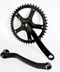 Single Speed Bicycle Crankset 36T 40T 44T 165mm Crankarms Square Taper For Mountain And Road Bikes Black Pedals Image