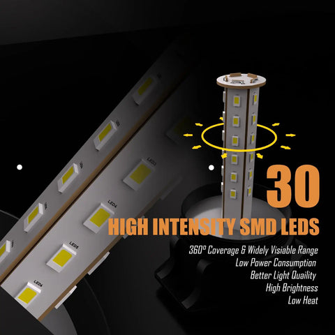 Badass Heavy Duty Amber Emergency Hazard Warning Beacon Rooftop Strobe Light Featuring Thirty Bright LEDs All Season Waterproof Rugged Build Road Warrior Safety Signal For Tow Trucks And Construction Sites