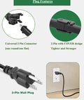 Universal Electric Recliner Power Supply Adapter For Two Pin Switching Transformer Replacement Compatible With ZBHWX W52RA73 HXY KDDY And More Models showing universal 2-pin connector and 3-pin wall plug.