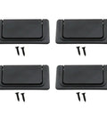 4-piece black 3 Inch Flush Pull Handle Set for recessed drawers and cabinets, aluminum alloy with screws, low profile design.